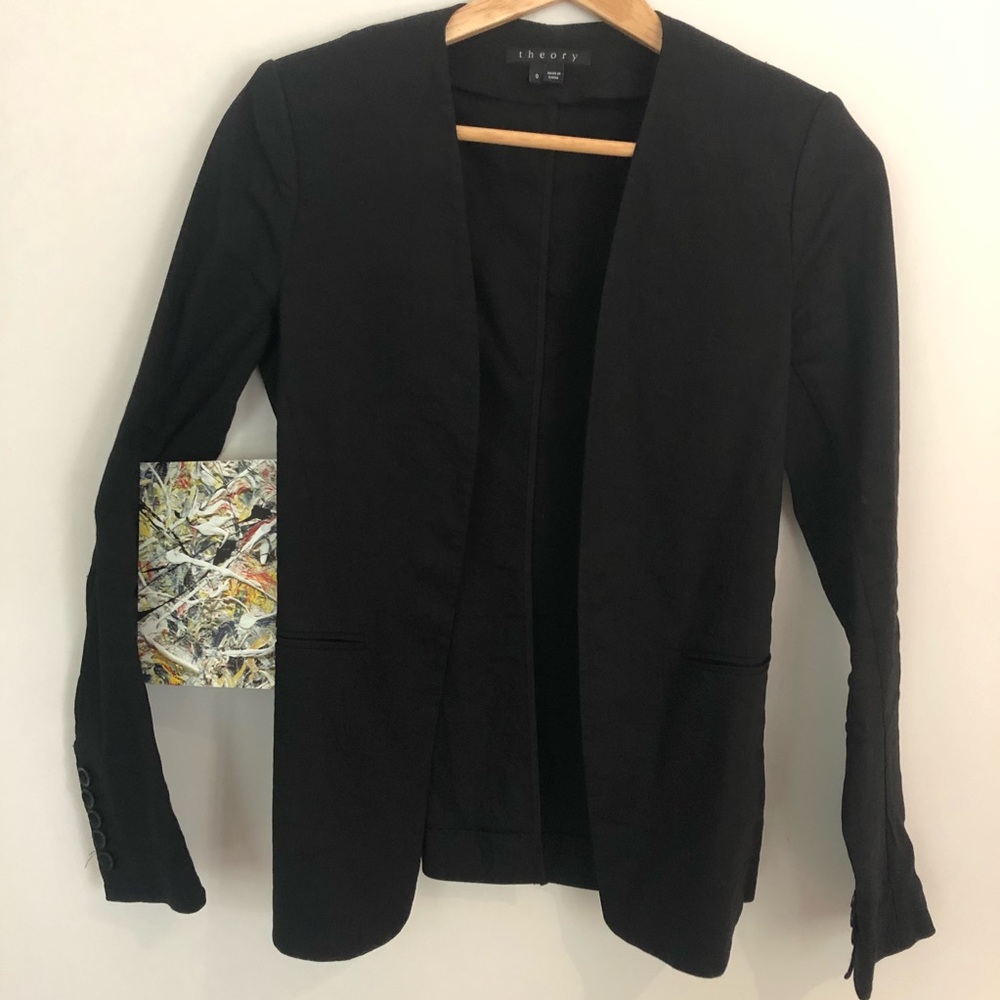 Theory Crunch Linen Peplum Blazer